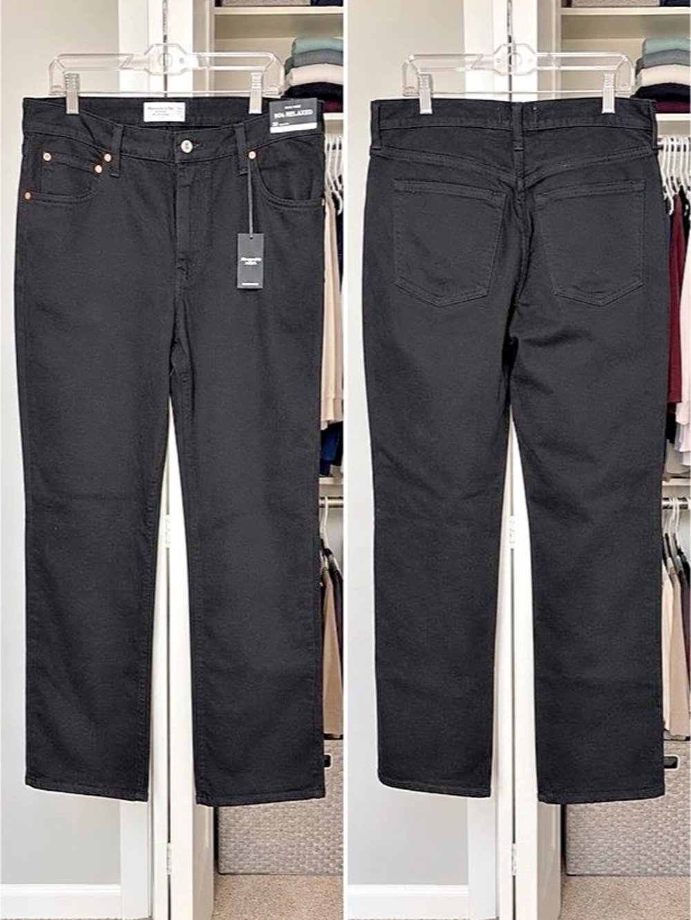 Abercrombie & Fitch 90s Straight (Curve Love) Jean Black Straight-Leg Pants NWT